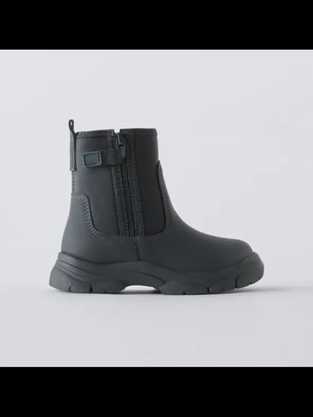 Zara Kids Black Zipper Boots [Unisex]